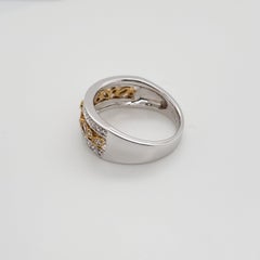 Alluring Half Eternity Marquise Dress Ring Set in 18 Karat White and Yellow Gold