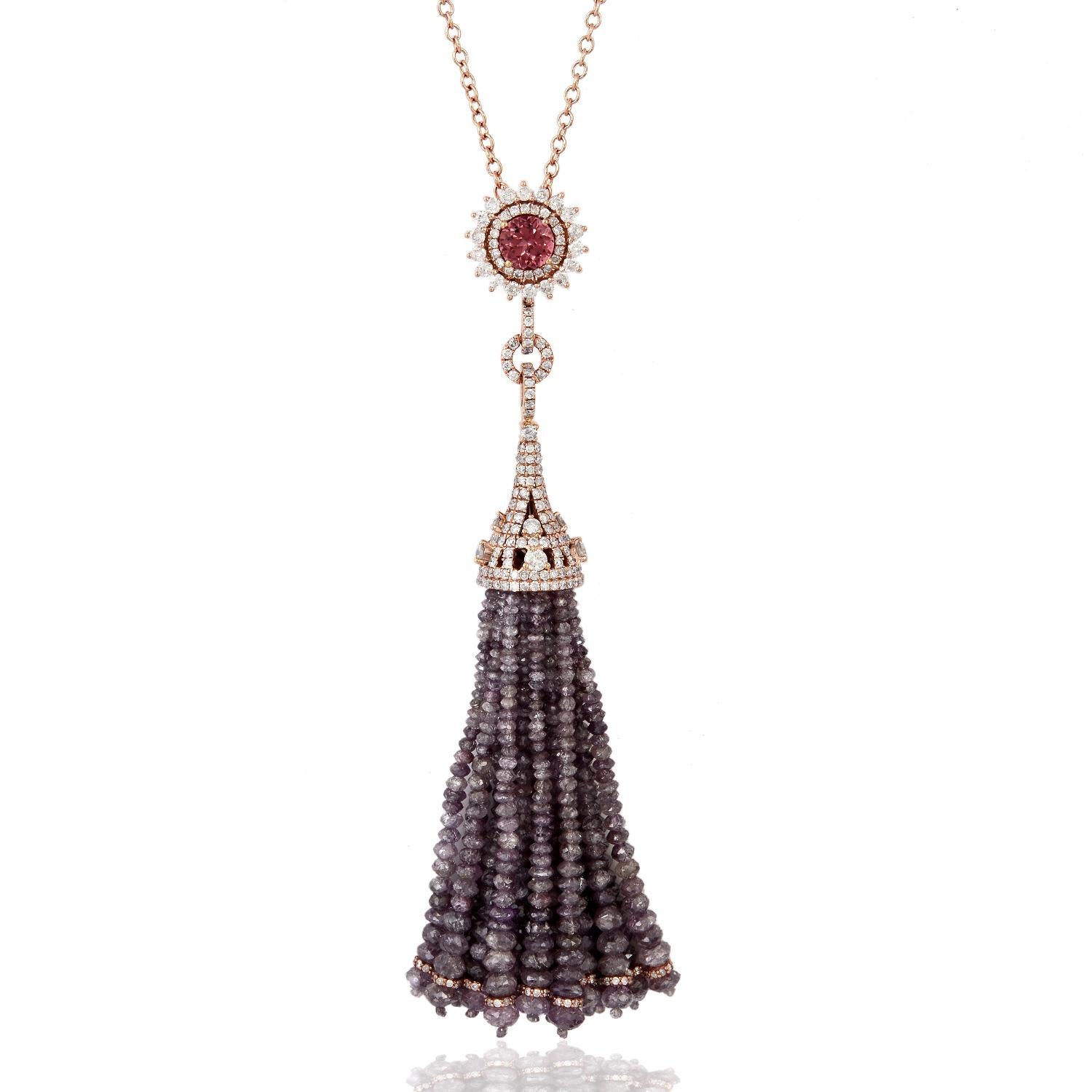 Whiting: collana con nappe di diamanti di ghiaccio bianco in oro bianco 18 carati In condizioni Nuovo in vendita a New York, NY