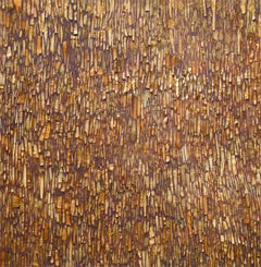 Abbaiare Betula: pittura astratta ad encausto con corteccia di betulla marrone dell'Allegheny