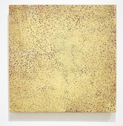 Immaturus: Abstract Encaustic Painting of Maple Keys on Yellow Encaustic Panel