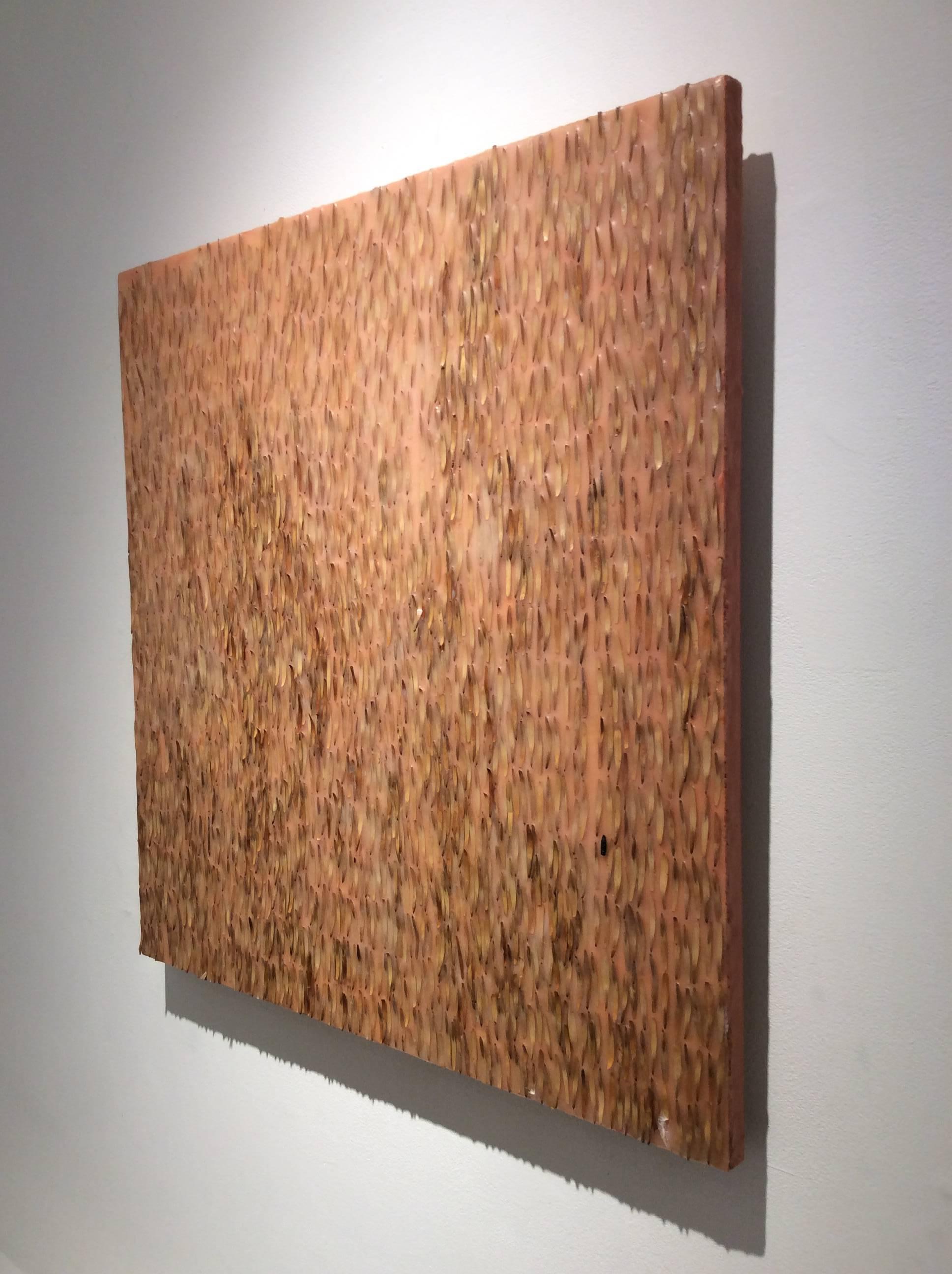Untitled Ash 4 (Abstract Mixed Media Painting on Panel in a Neutral Palette) 1