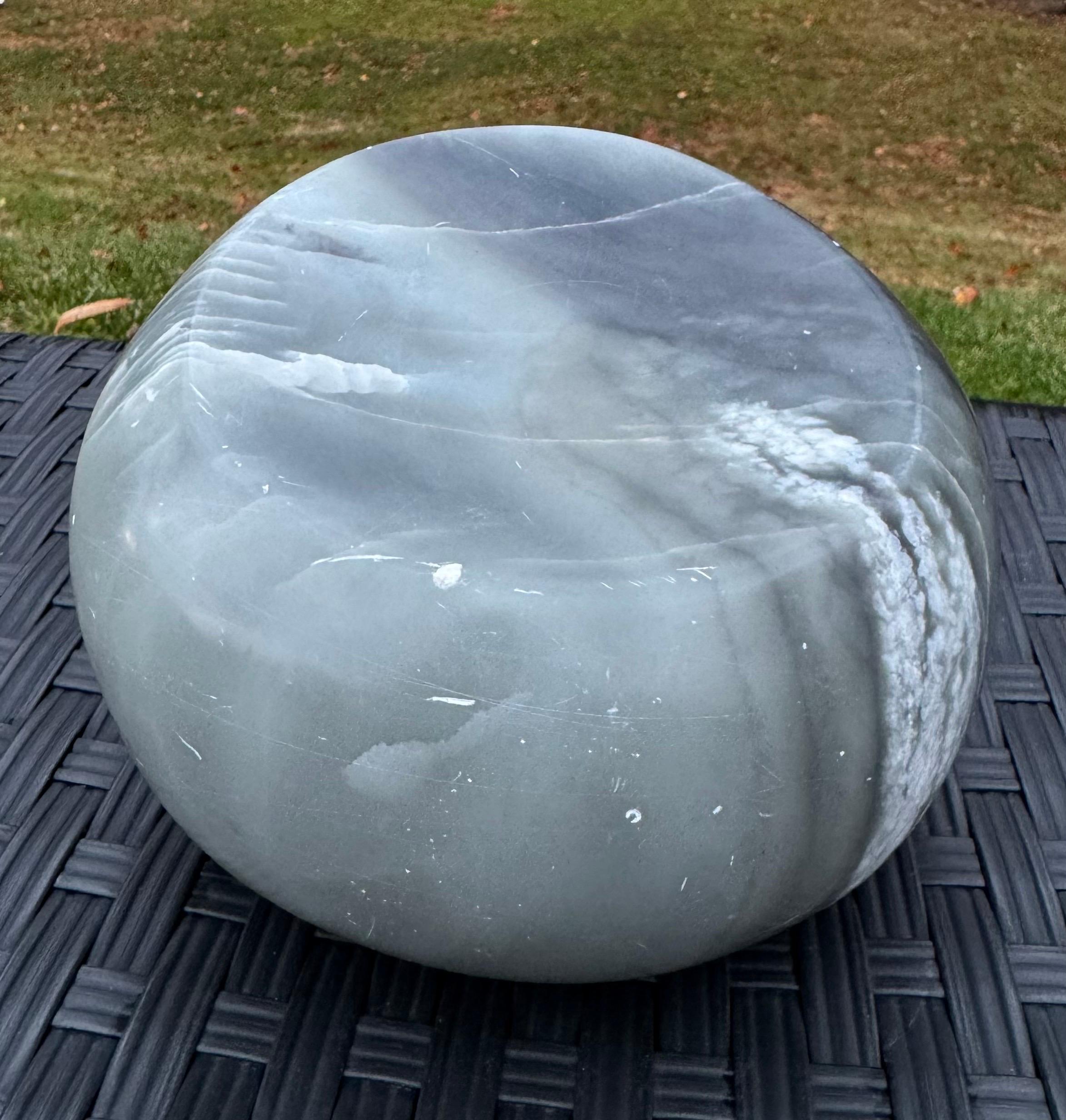 “Untitled” Alma Allen (b. 1970) Grey Marble Sculpture Minimalist Smooth Signed For Sale 2