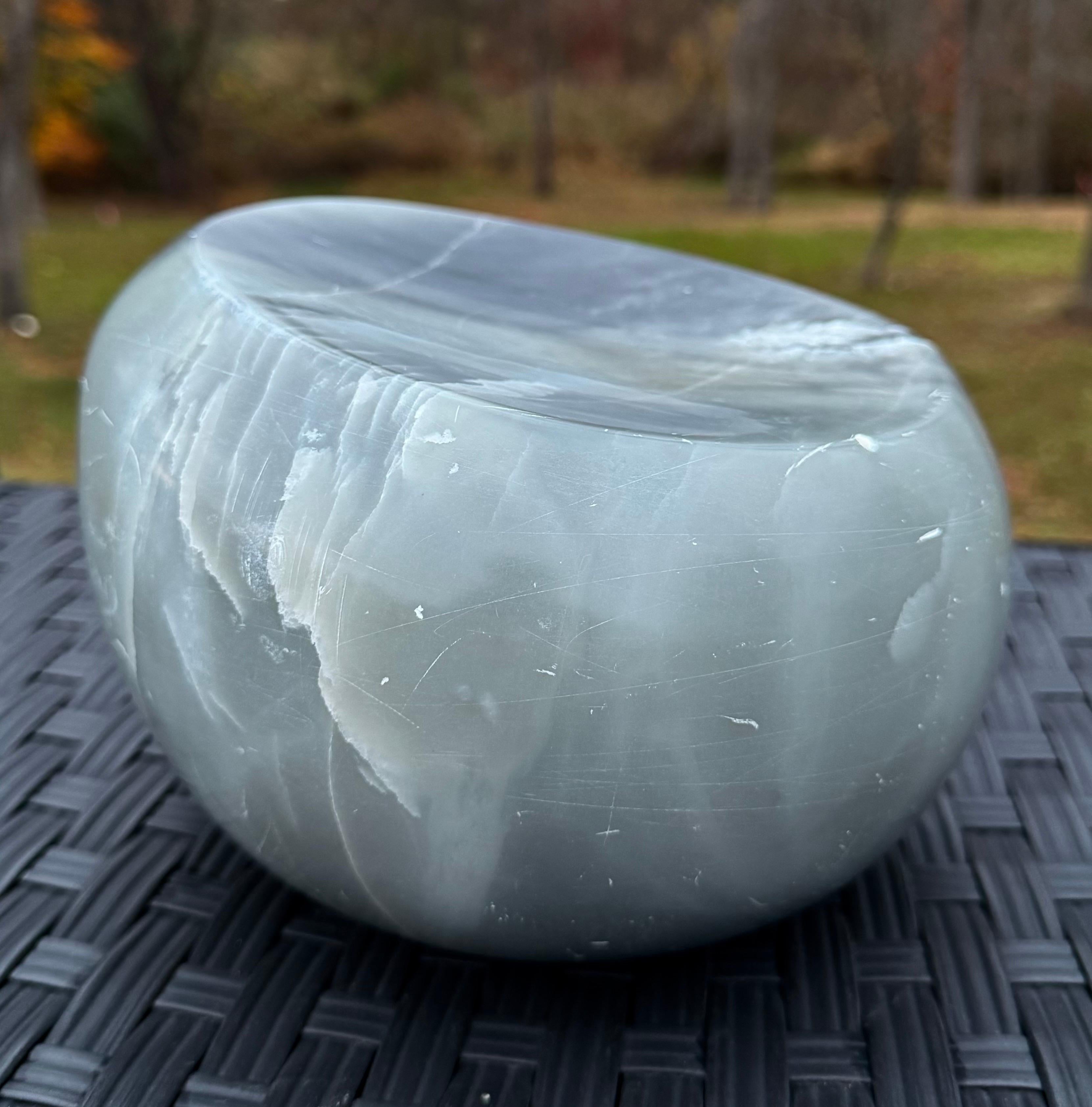 “Untitled” Alma Allen (b. 1970) Grey Marble Sculpture Minimalist Smooth Signed For Sale 3