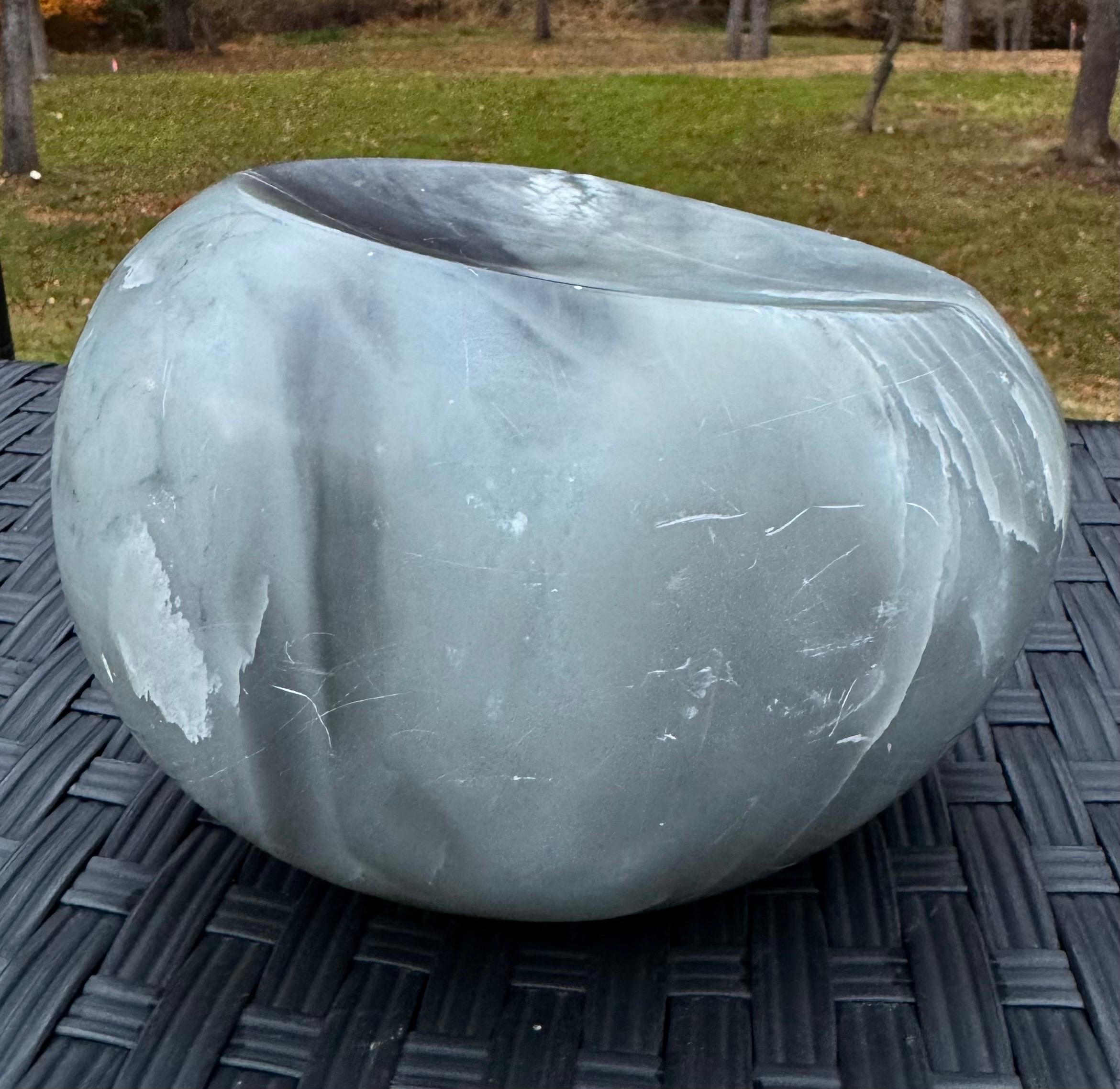 “Untitled” Alma Allen (b. 1970) Grey Marble Sculpture Minimalist Smooth Signed For Sale 5