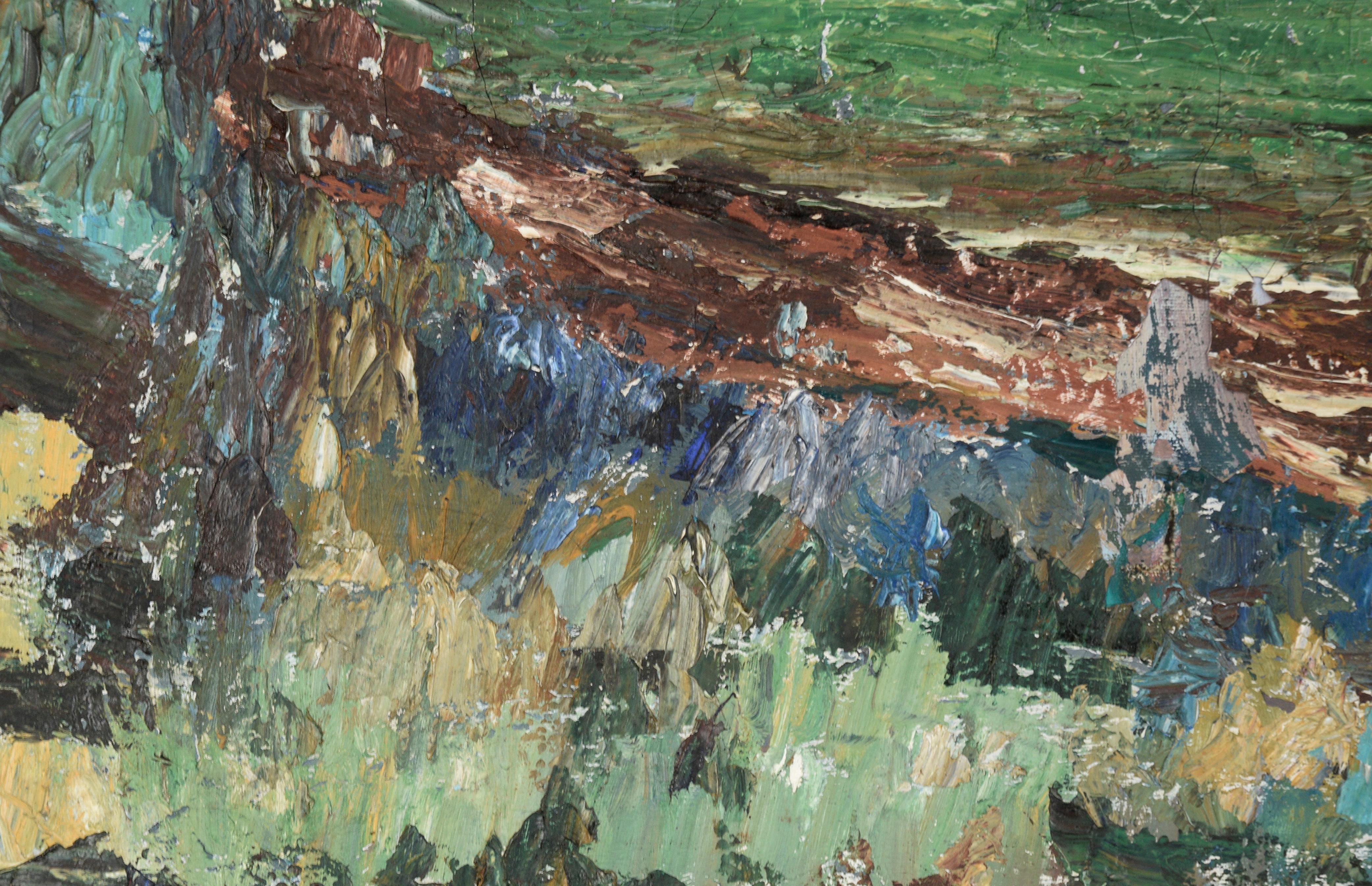 Looking Down at the Ranch, Abstract Expressionist Landscape  For Sale 4
