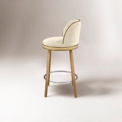 Alma Barhocker, Eiche Natur/Satin Nickel/Nuage