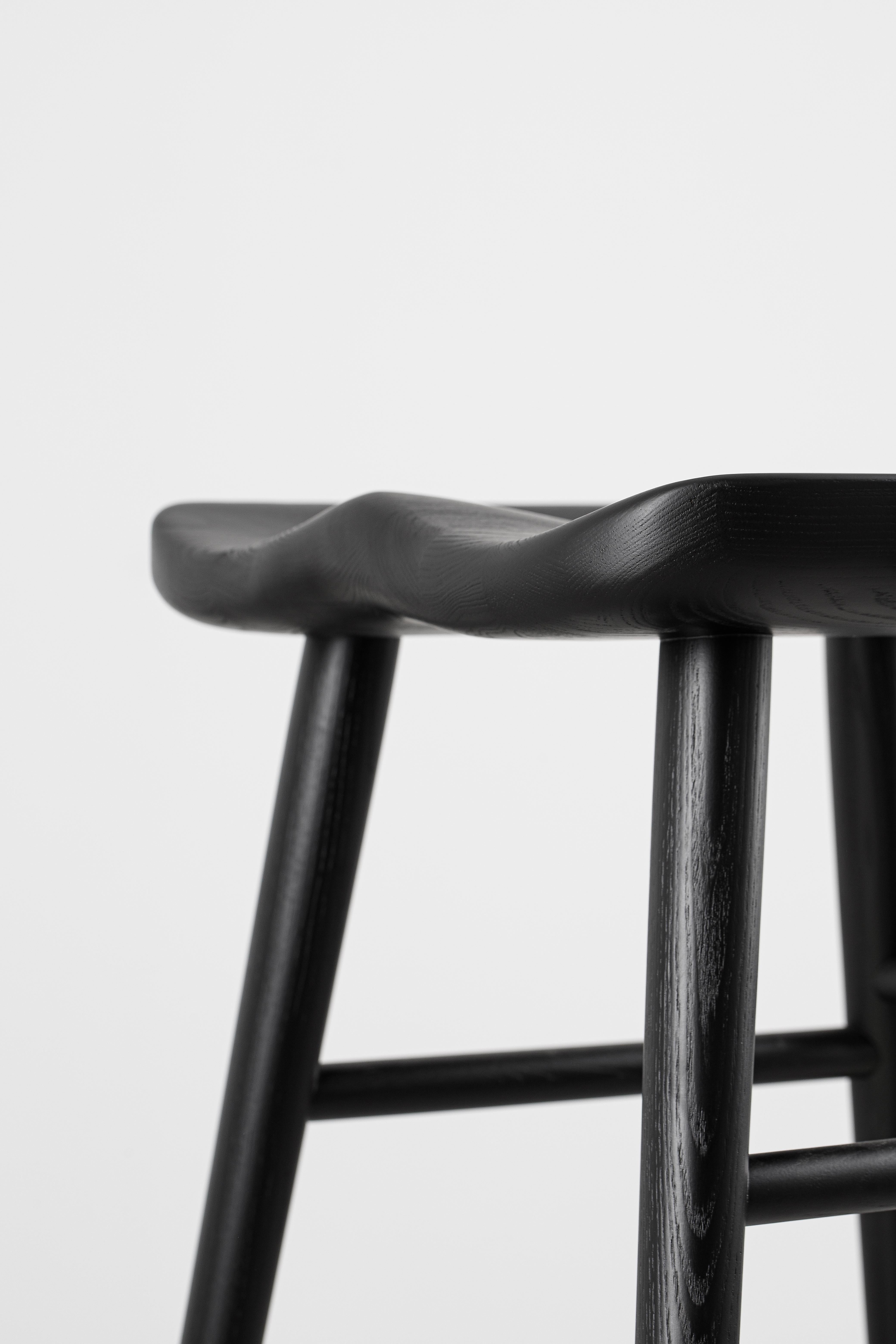 Alma Black Counter Ash Solid Wood Stool In New Condition For Sale In Naperville, IL