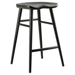 Alma Black Counter Ash Solid Wood Stool