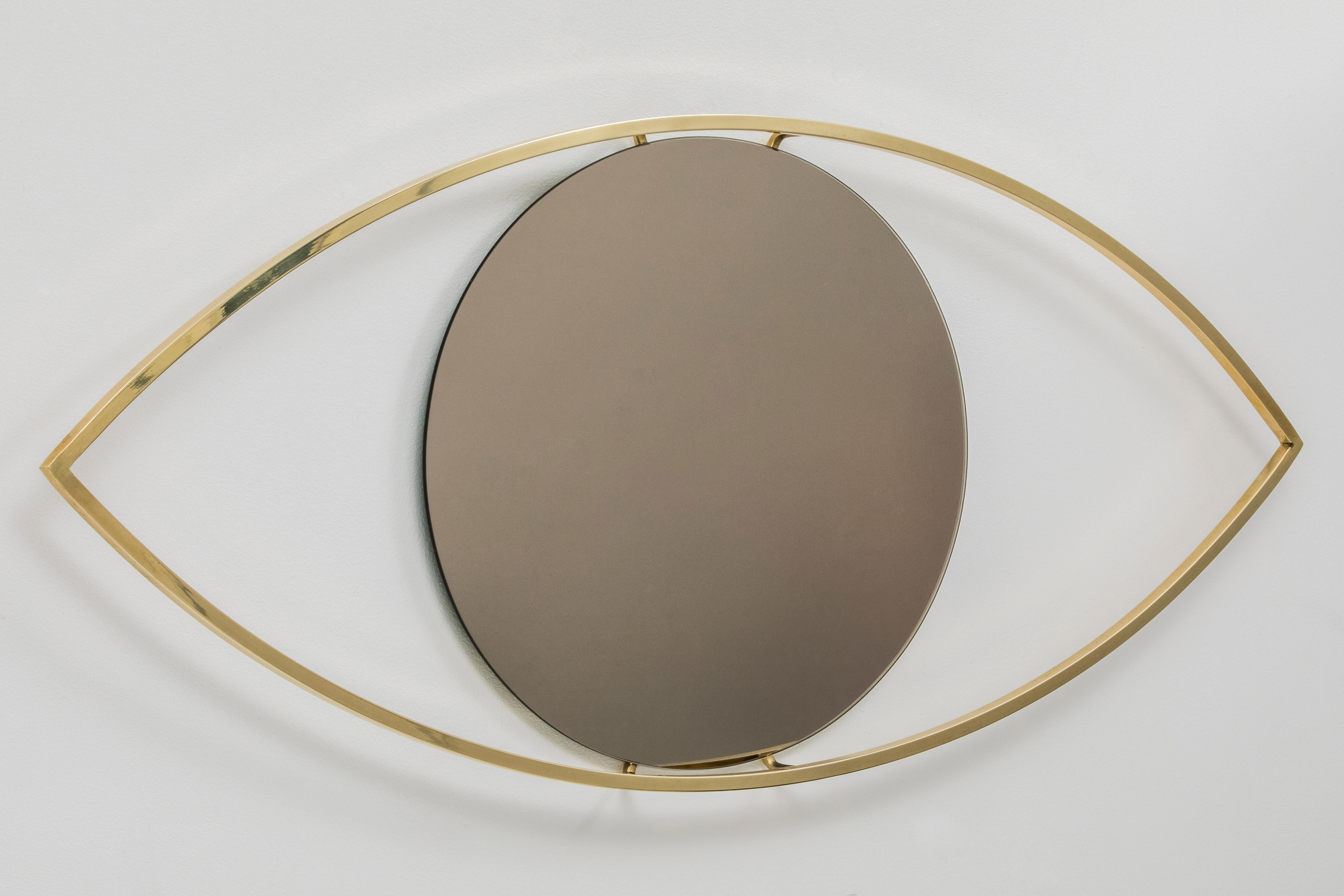 Brazilian Alma Brass Bronzed Mirror For Sale