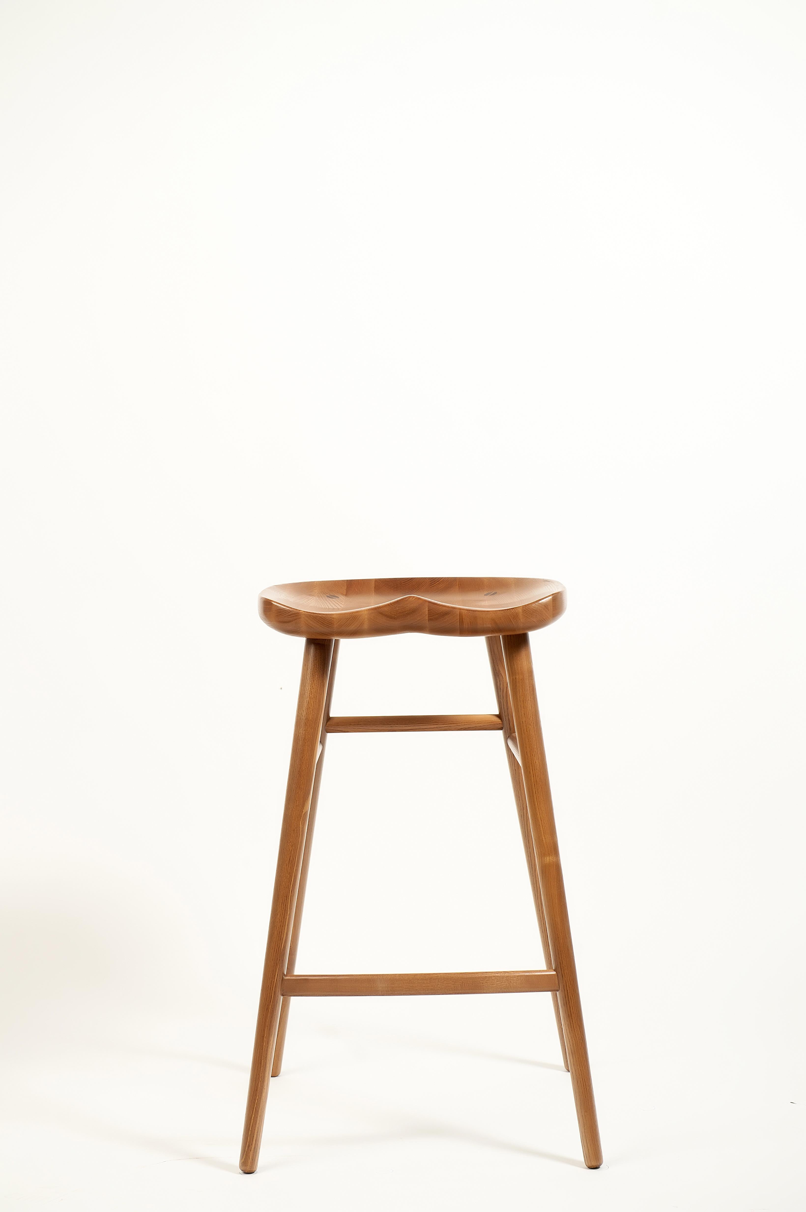 Alma Brown Solid Wood Bar Stool For Sale 6