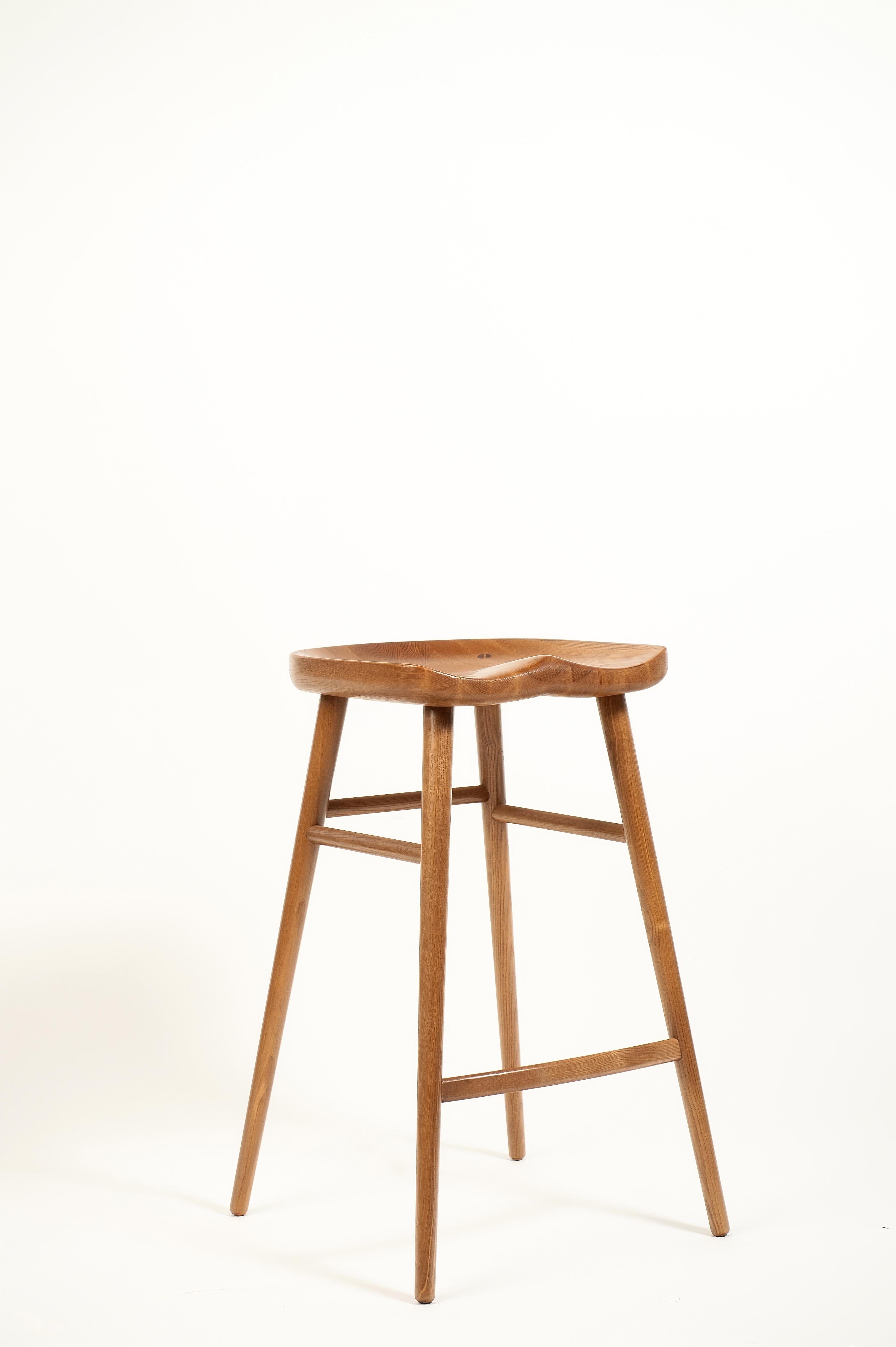 Alma Brown Solid Wood Bar Stool For Sale 7