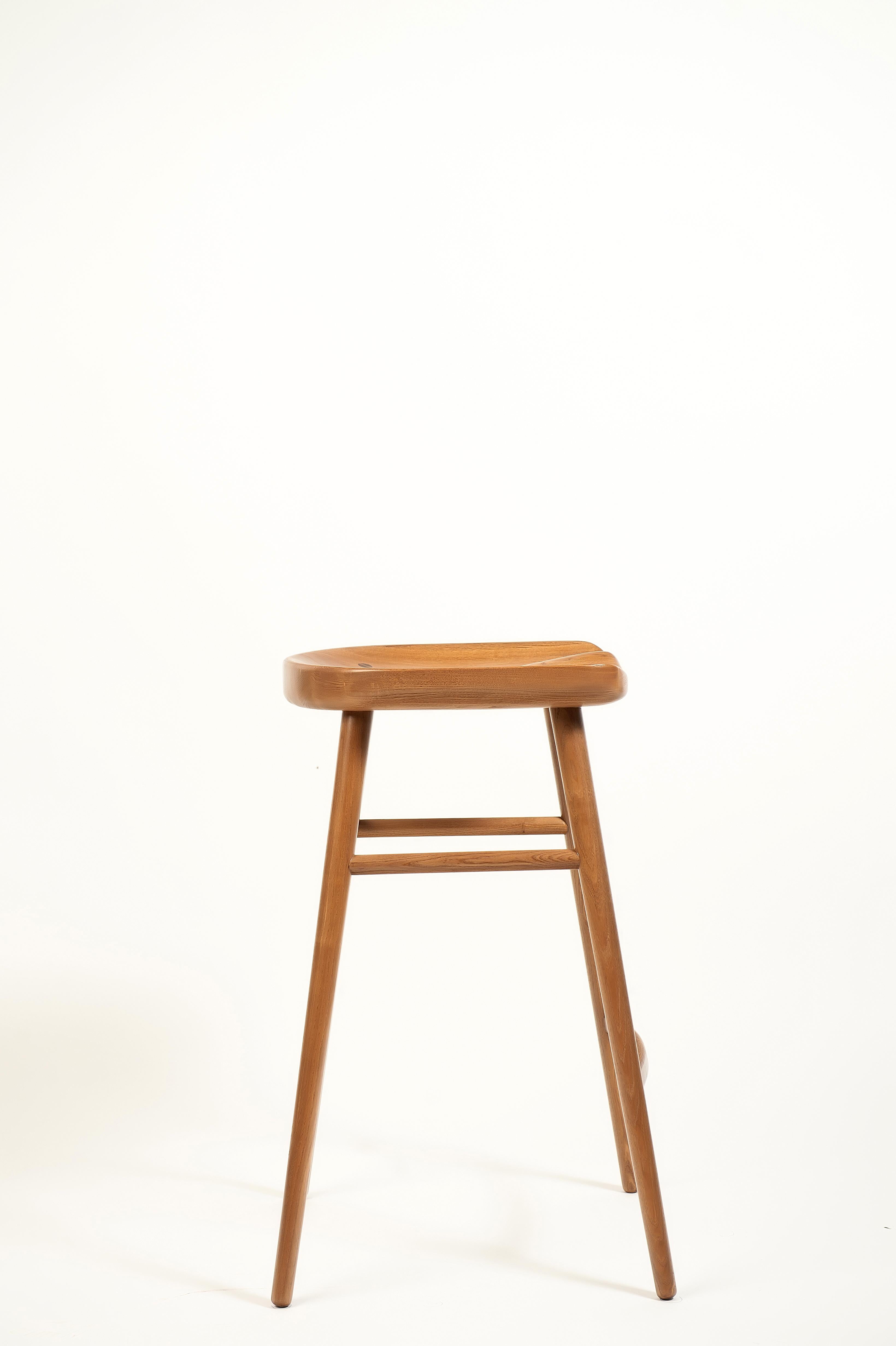 Alma Brown Solid Wood Bar Stool For Sale 8