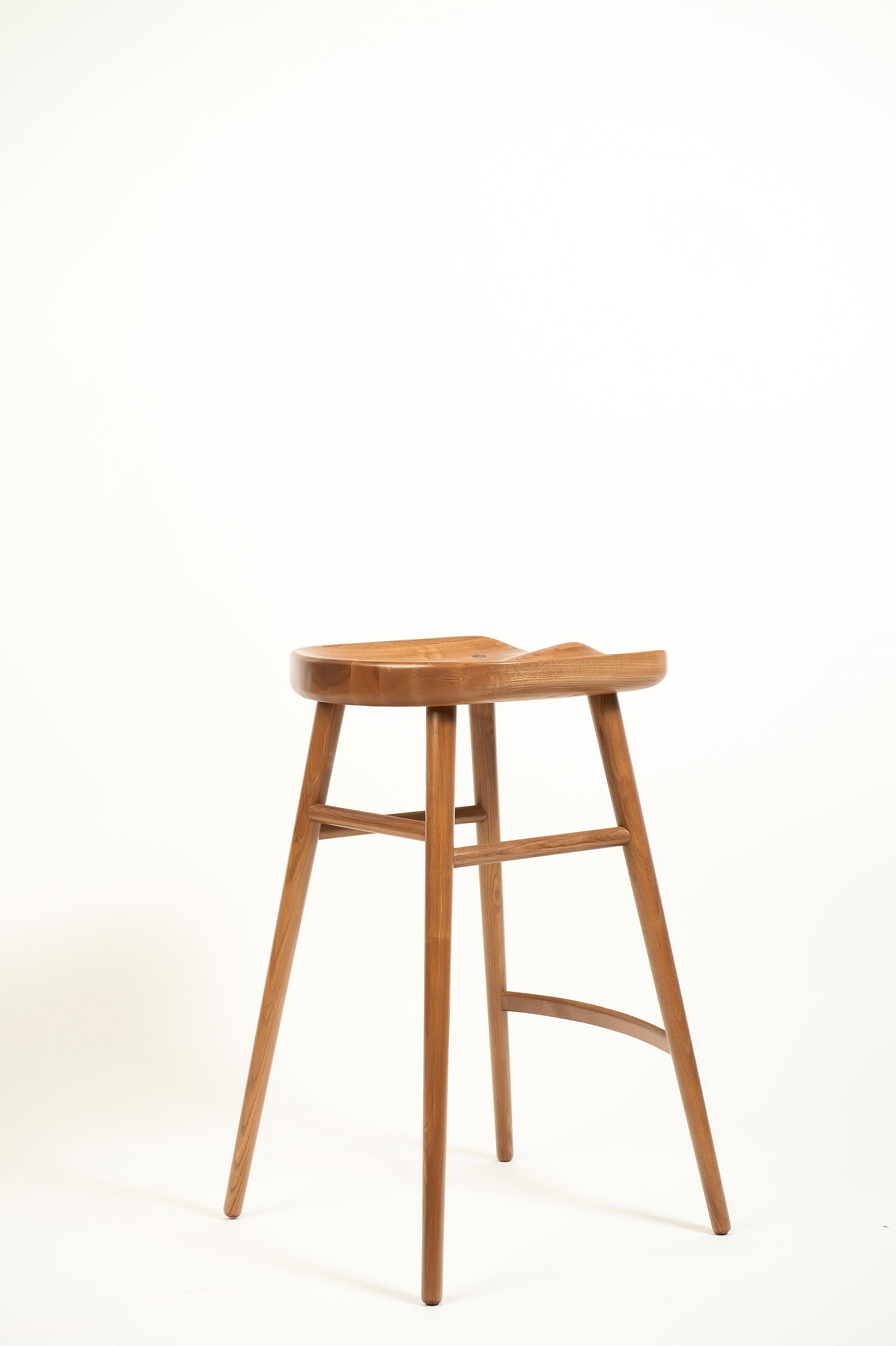 Alma Brown Solid Wood Bar Stool For Sale 9