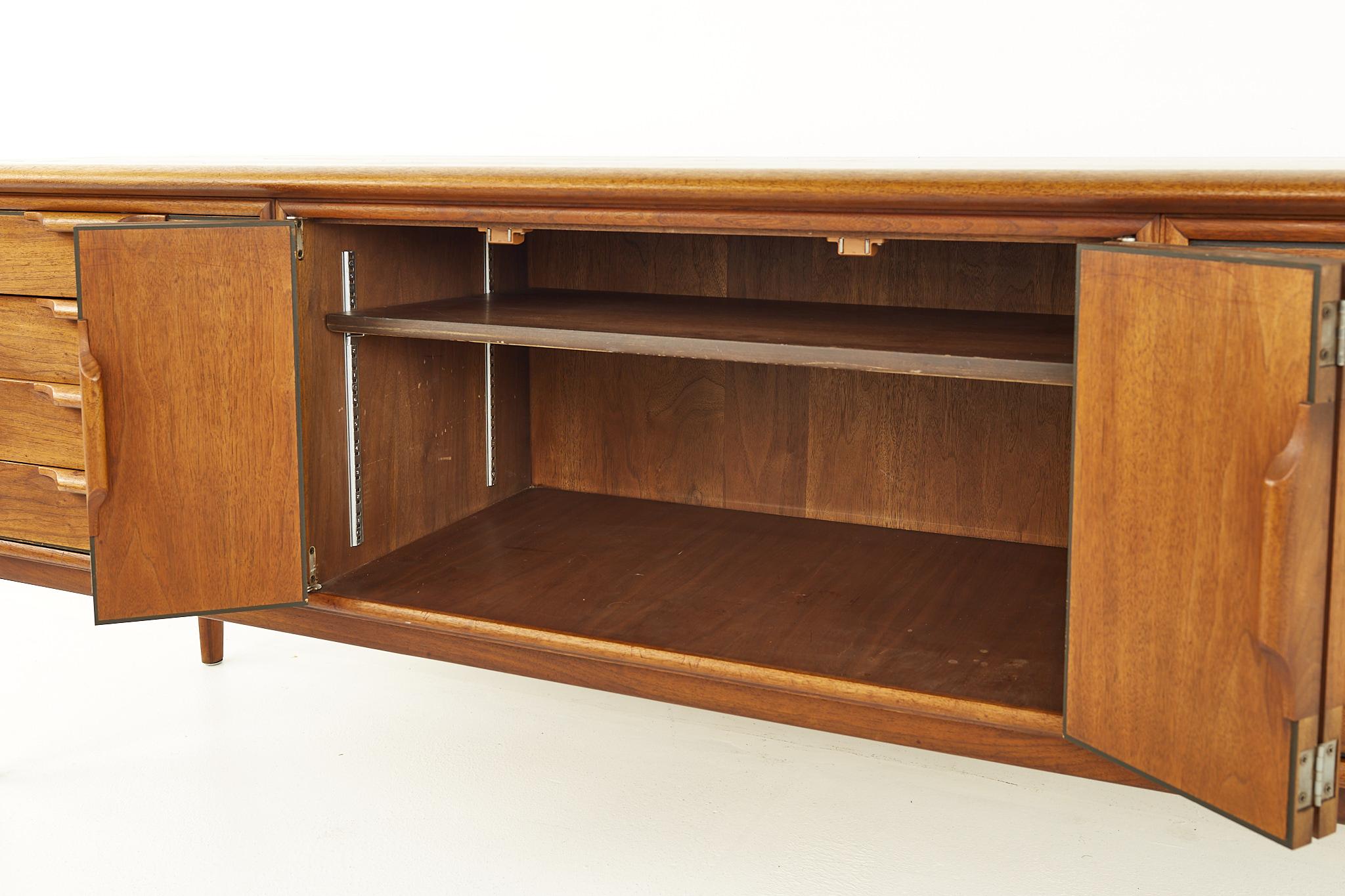 Alma Castilian Line Mid Century Walnut Credenza 2