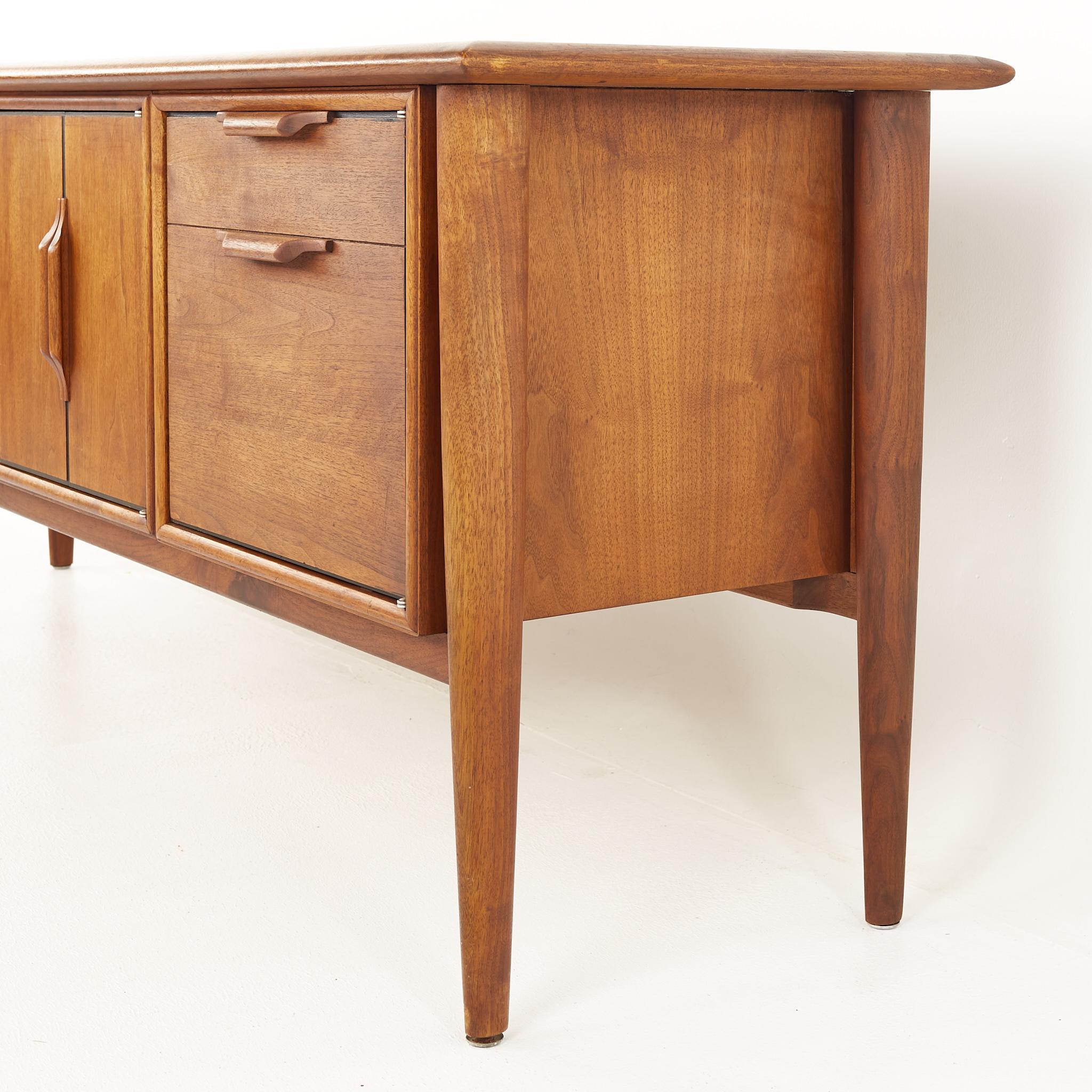 Mid-Century Modern Alma Castilian Line Mid Century Walnut Credenza