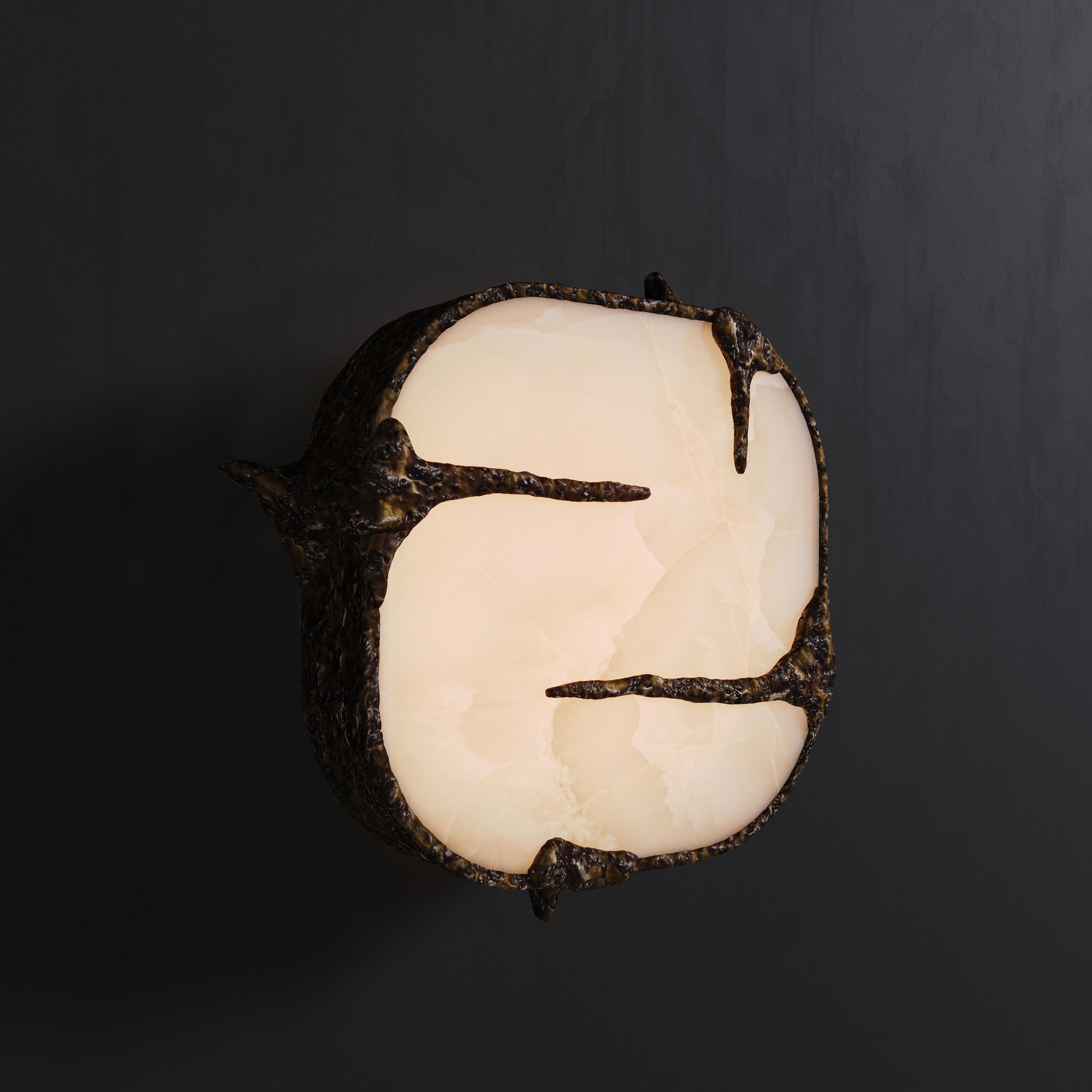 Hand-Carved ALMA Ceiling Surface Flush Mount For Sale