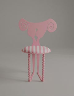 Alma Chair in Pastel Pink Powder Coated Aluminum by Animate Objects