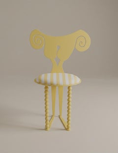 Alma Chair in Pastel Yellow Powder Coated Aluminum by Animate Objects
