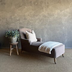 Alma Chaise Lounge Slip Covered in Stone Washed Linen