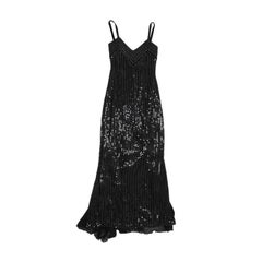 ALMA COUTURE Evening Gown in Black Sequined Silk Size 38FR