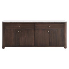 Alma Credenza, in Dark Walnut with Ceppo Marble, by August Abode