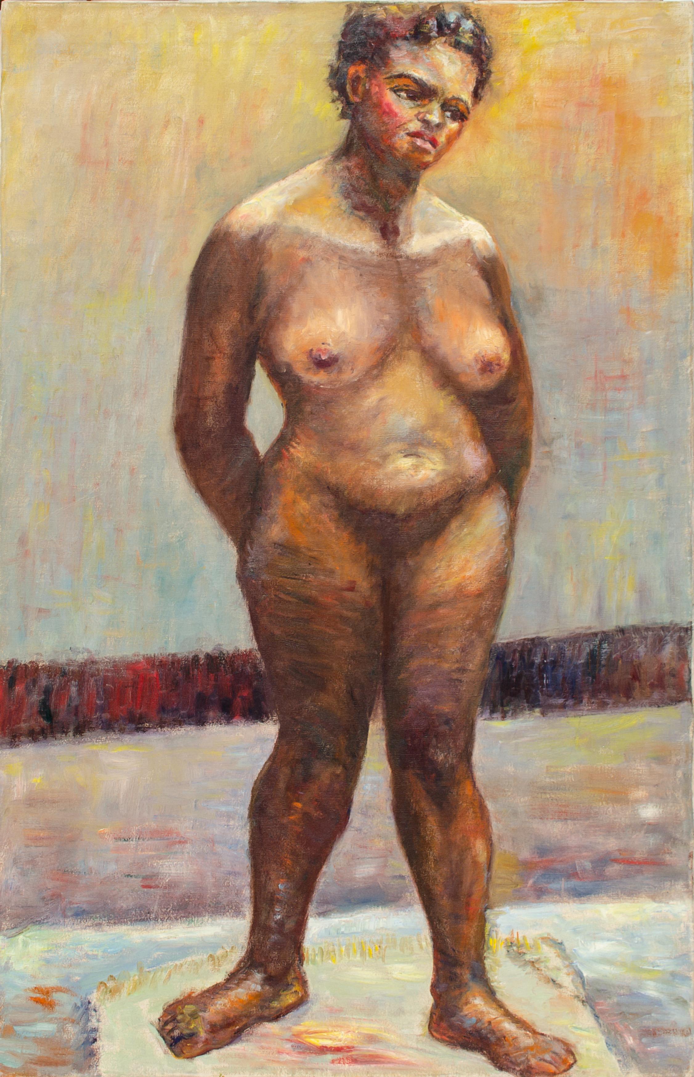 Modernist Nude Figure Painting by Alma Davies, Student of Raphael Soyer