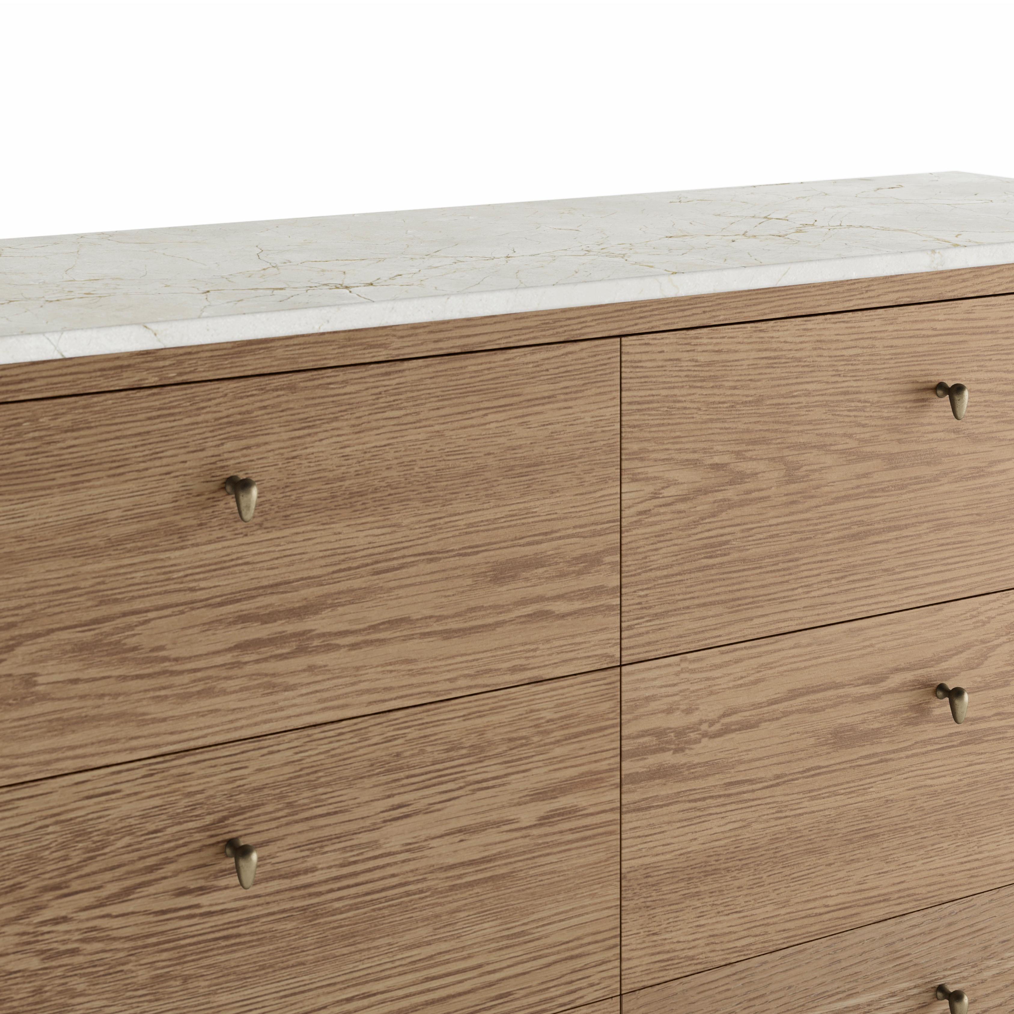 American Alma Dresser, in Summer Aged Oak and Crema Marble, by August Abode For Sale