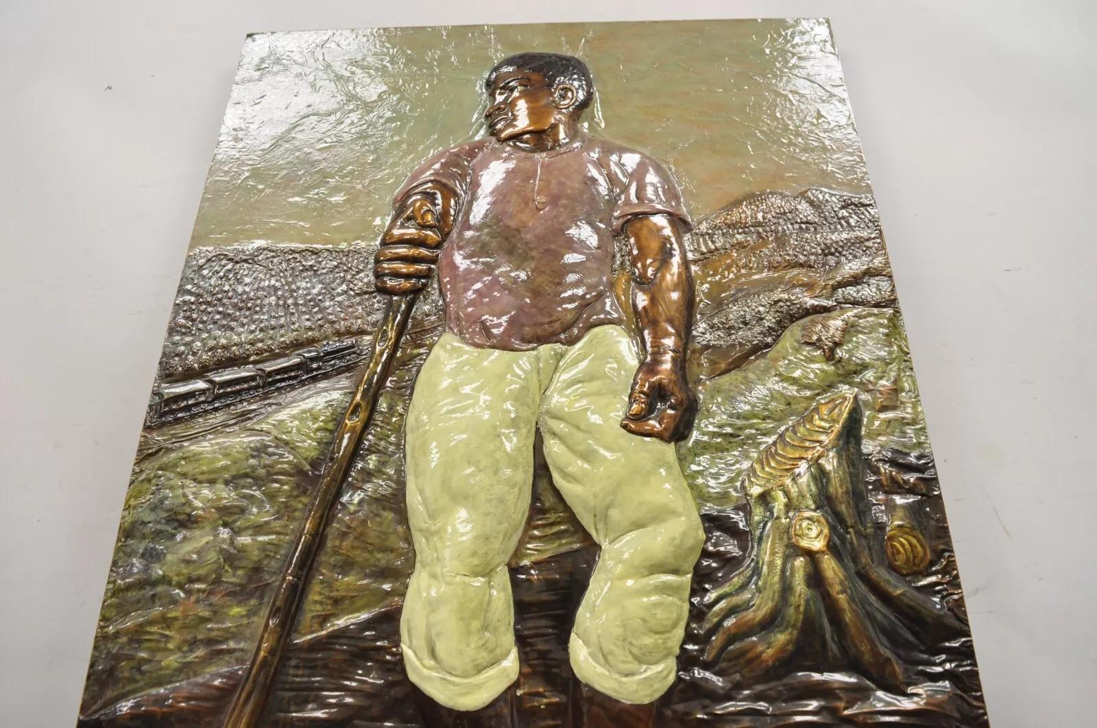 (Vermutlich) Alma Ibacache 3D Debossed Painted Copper Metal Wall Art 