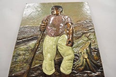 Alma Ibacache 3D Debossed Painted Copper Wall Art Brazilian Lumberjack