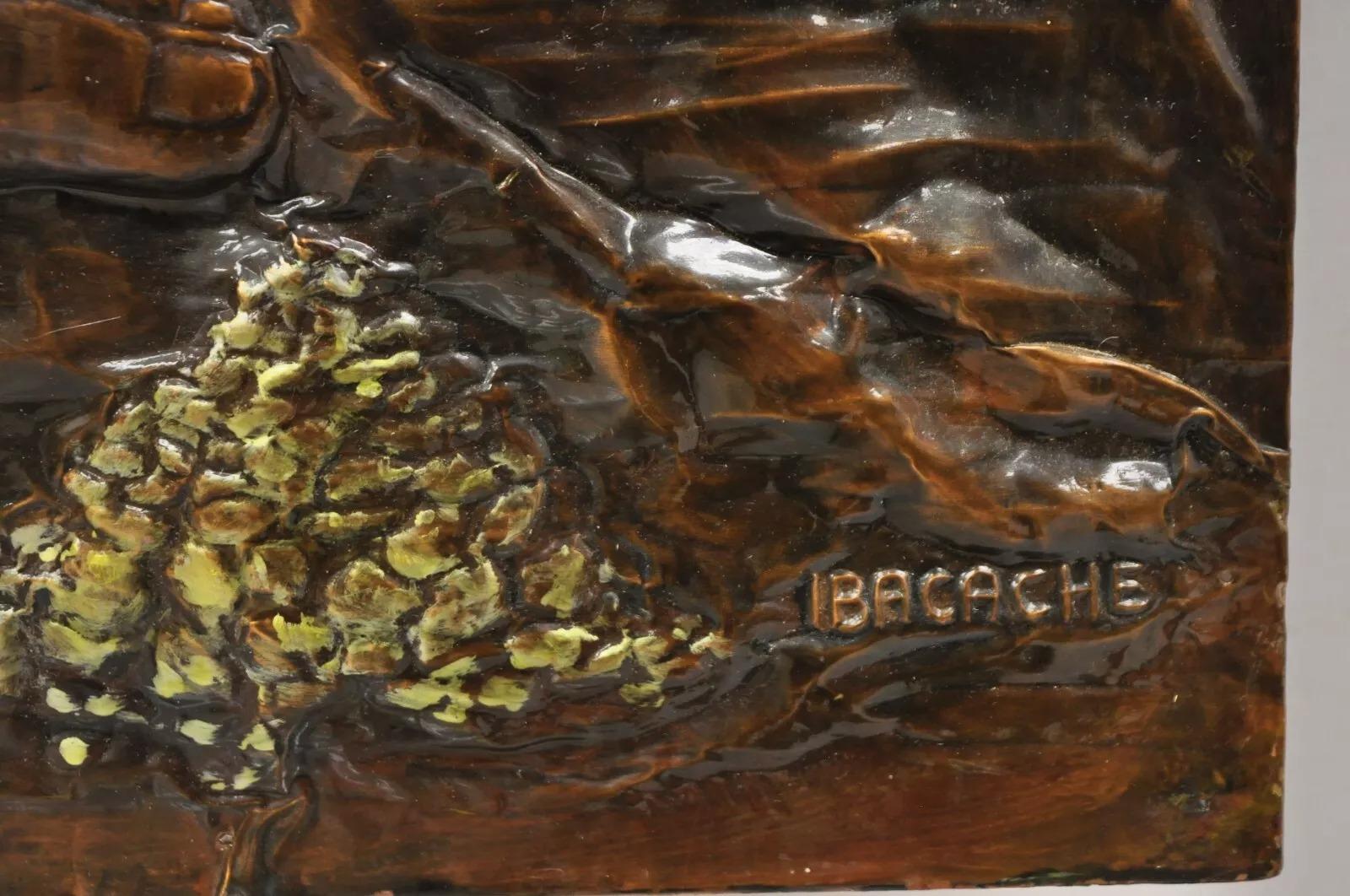 Alma Ibacache 3D Geprägte bemalte Kupfer-Metall-Wandkunst Brasilianischer Lumberjacke, Wandkunst im Angebot 2
