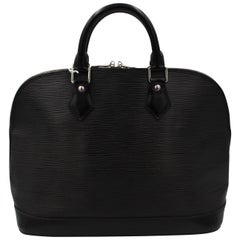 Alma Louis Vuitton Bag in Black Epi Leather