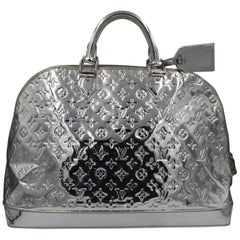 Alma Louis Vuitton XL Bag in Silver Miroir Leather