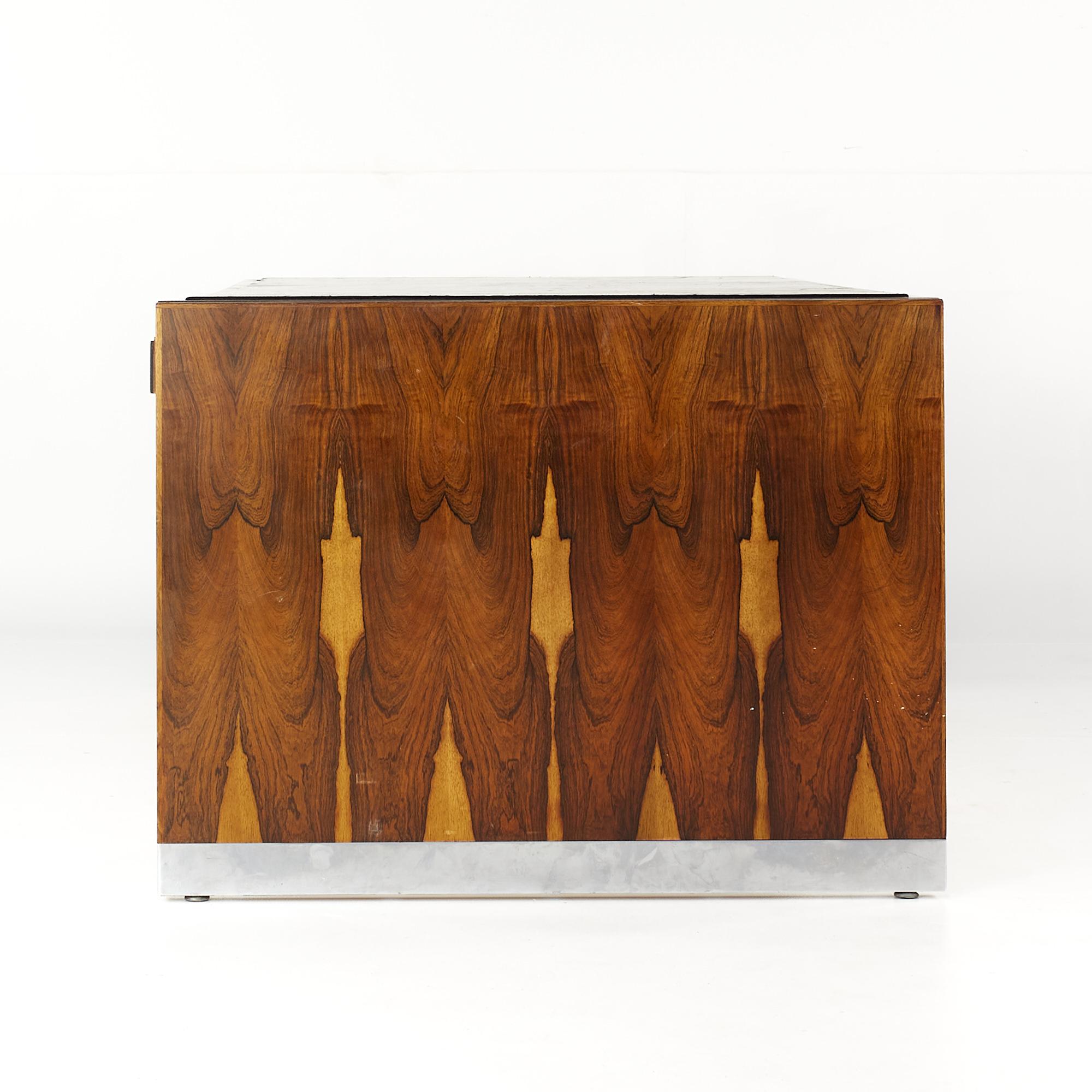 American Alma Mid Century Rosewood and Leather Executive Desk
