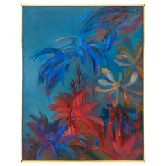 Alma Schapiro "Deserto rosso e blu" Olio su tela