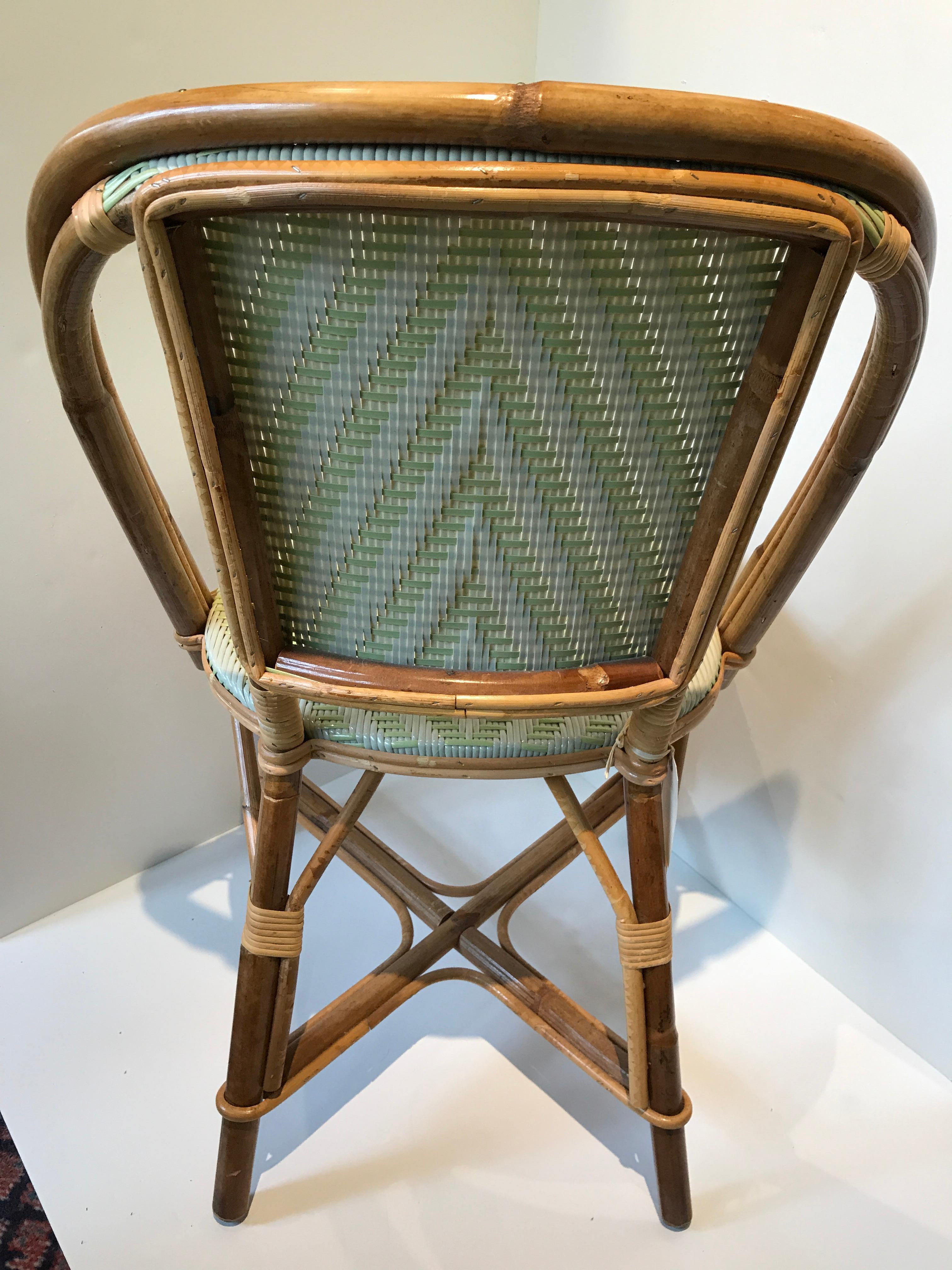 Alma side chairs, mint and putty weave.