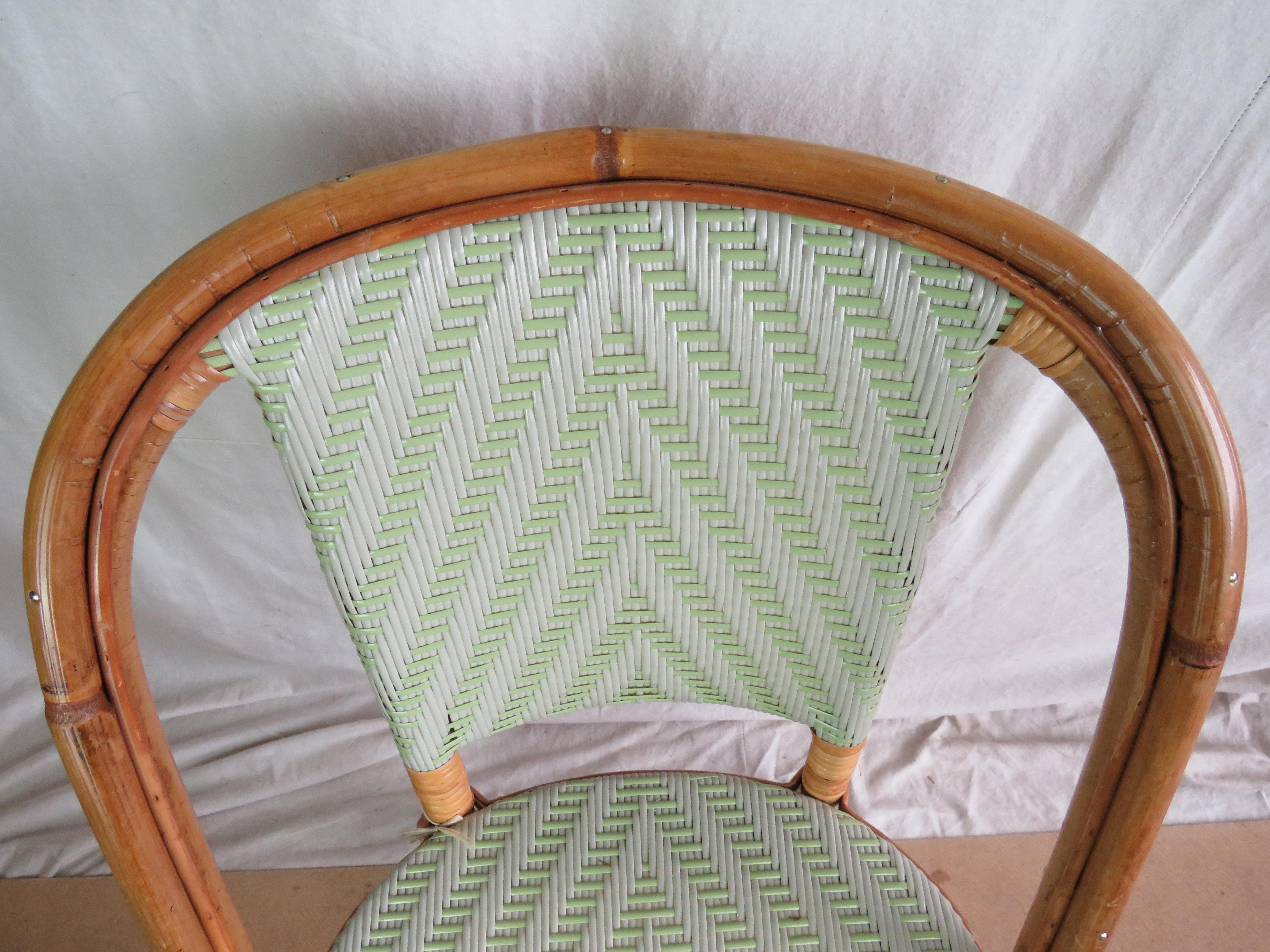 Contemporary Alma Side Chairs, Mint and Putty Weave For Sale