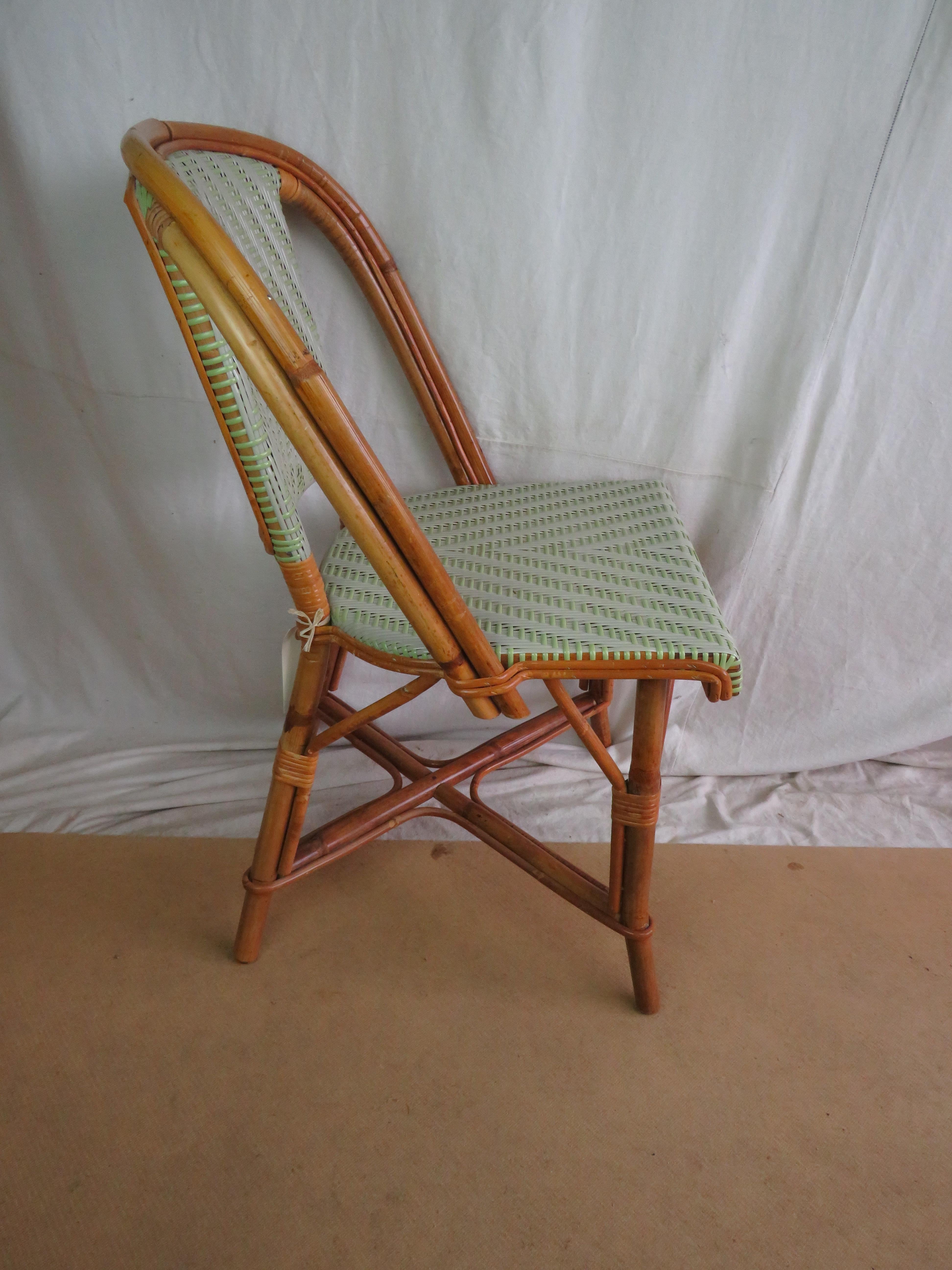 Alma Side Chairs, Mint and Putty Weave For Sale 1