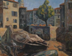 Alma W. Bass - Mid 20th Century Oil, End of the Fishing Day