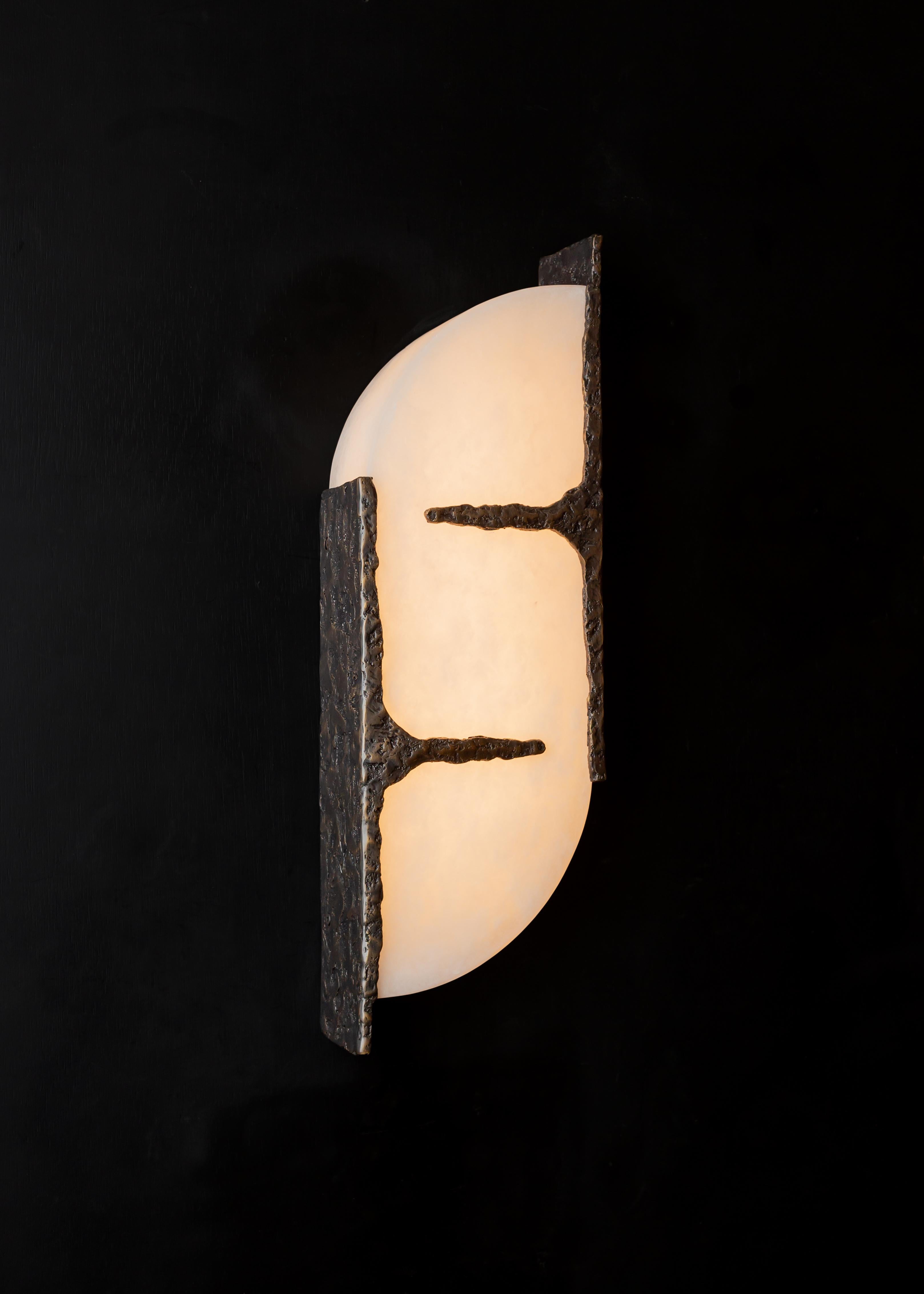 Hand-Carved ALMA Wall Sconce For Sale