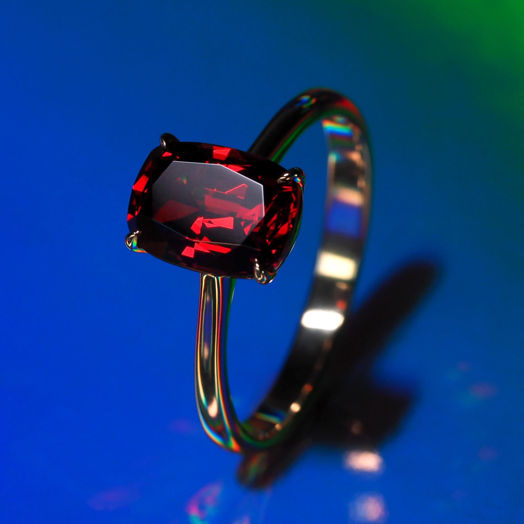 unique almandite garnet engagement ring