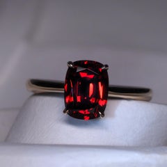 Almandine Red Garnet Ring Gold Engagement Ring