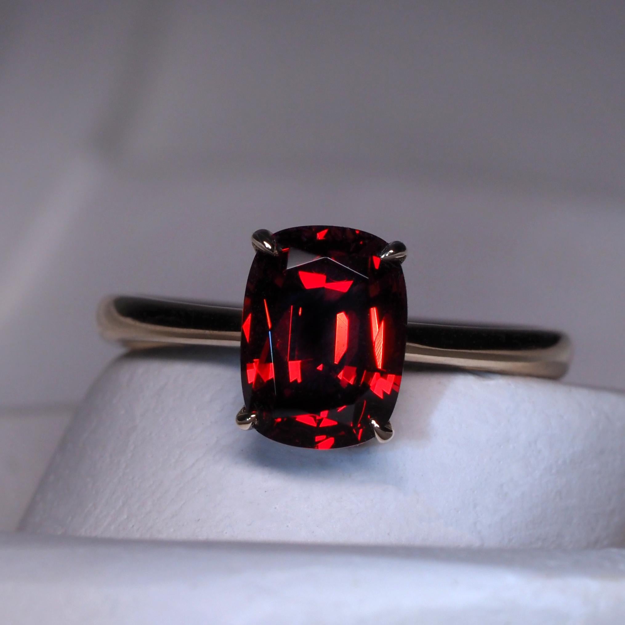 unique almandite garnet engagement ring