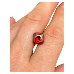 Almandin-Spessartin-Granat 4,57ct natürlicher Edelstein, Kissenschliff, Zertifikat