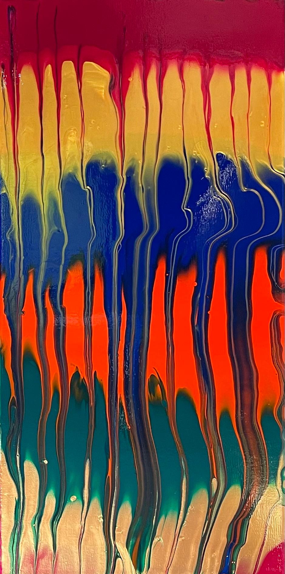 Almas Kabani Abstract Painting - Colored Fences