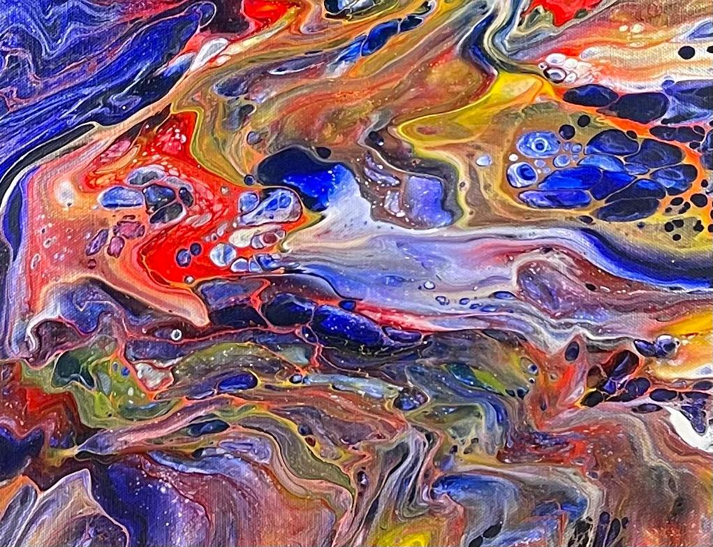 Galactic Kaleidoscope - Painting by Almas Kabani