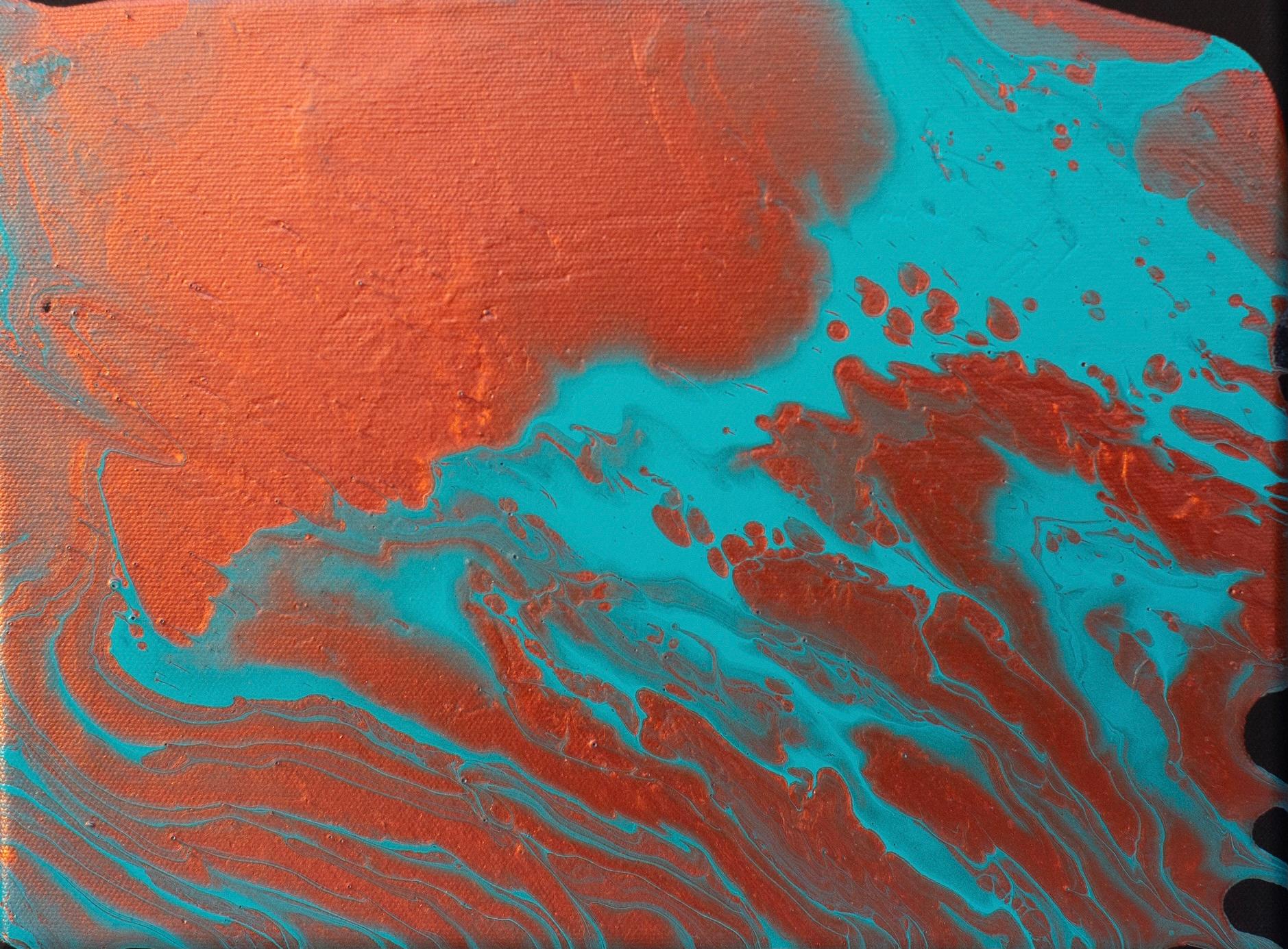 Almas Kabani Abstract Painting - Water Meets Earth