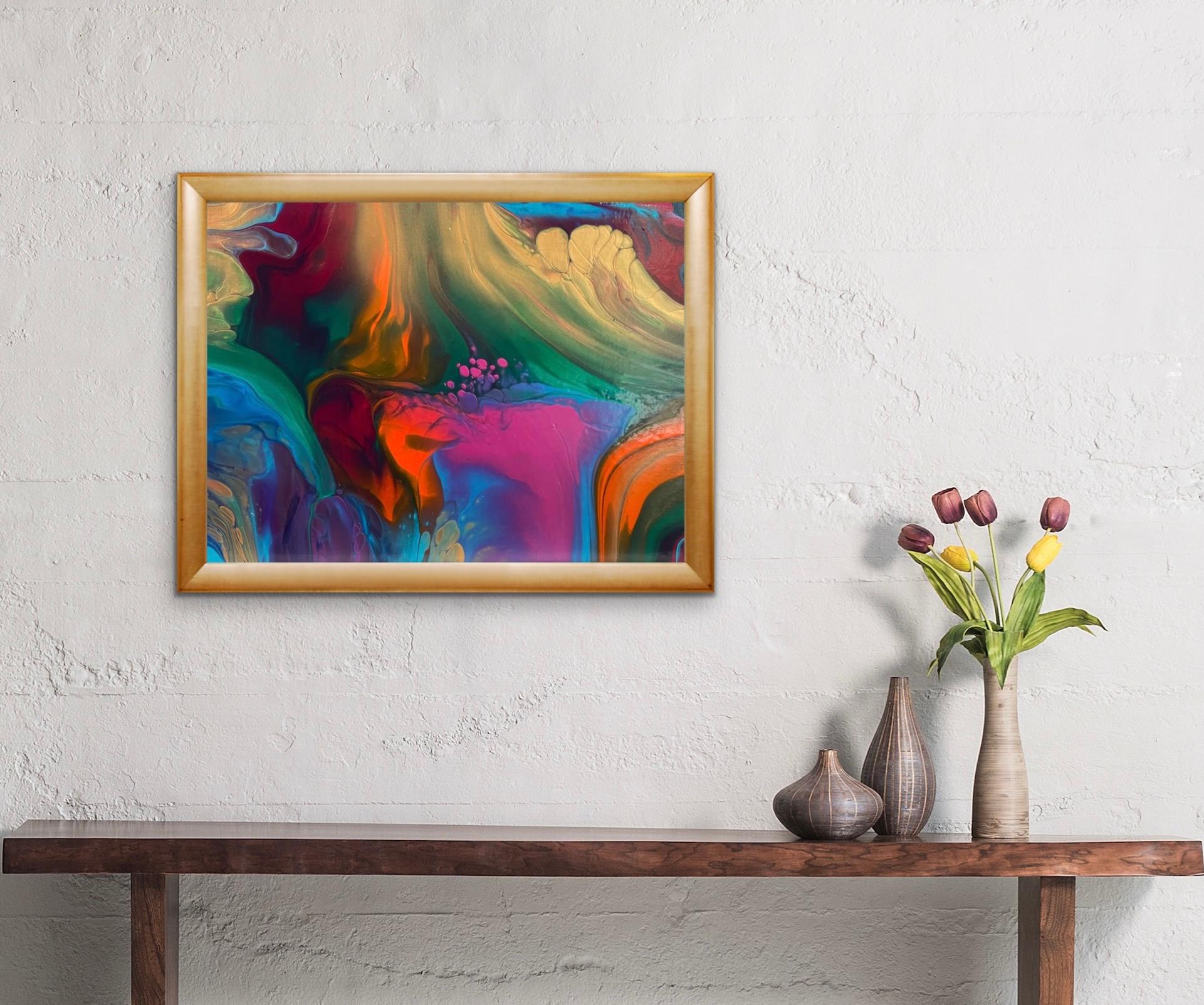 Waves - Black Interior Painting by Almas Kabani