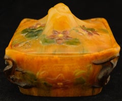 Almeric Walter Henry Berge Lizards and Flowers Pate de Verre Box circ 1920