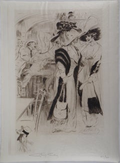 At the bar - Original Etching Handsigned