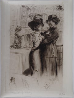 Ballerine innamorate - Acquaforte originale firmata a mano